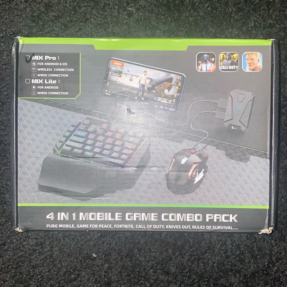 4 in 1 mobile game combo pack. Ping mobile, call of duty Fortnite ect.